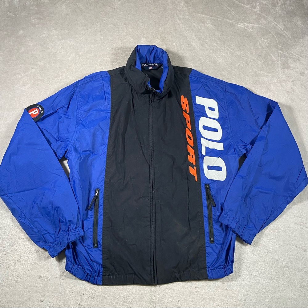 Polo Sport Ralph Lauren Windbreaker Hooded Jacket Polo Cookie Ripstop Blue Black